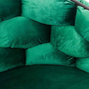 Scaun modern din catifea cu cadru metalic BUC256 verde
