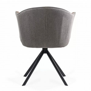 Scaun modern  rotativ 360 gr piele/textil maro-gri, Buc0222