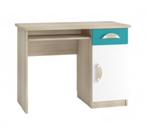 Birou cu dulap si polita, pentru tineret, 100x50x76cm, Model 6052.1, turcoaz