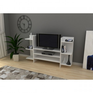 Comoda TV cu rafturi bilaterale, Mesteacan, model 6033