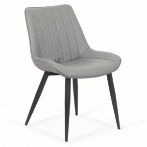 Scaun dining piele ecologica BUC 203 Gri/Maro