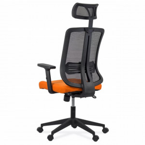 Scaun ergonomic din plasa, cu tetiera si brate reglabile OFF 402 Portocaliu