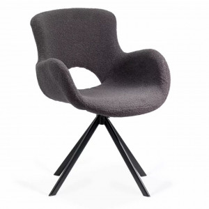 Scaun Living rotativ cu sezut textil si cadru metalic, Buc0221 Gri