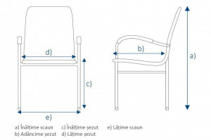 Scaun OVI pentru copii, cadru negru, lemn stratificat