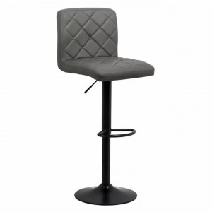 Scaun bar reglabil pe inaltime piele eco ABS 147 Negru/Gri