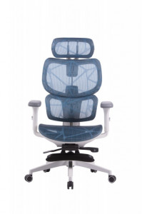 Scaun birou ergonomic HumanTech, rotativ, mesh, alb-gri