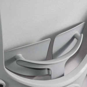 Scaun de birou din mesh, cu cu tetiera si suport picioare, Gri, model OFF430