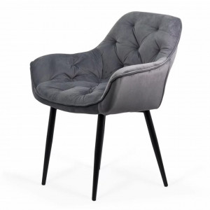 Scaun dinning tapitat catifea, Buc257 Gri