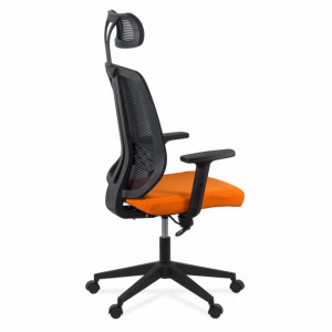 Scaun ergonomic din plasa, cu tetiera si brate reglabile OFF 402 Portocaliu