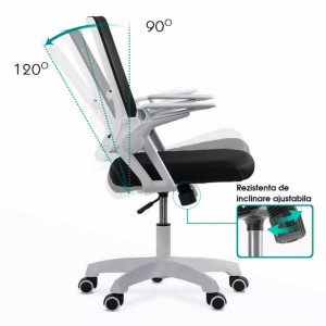 Scaun de birou cu plasa mesh si cotiere rabatabile model OFF6261