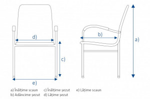 scaun taurus cromat plastic