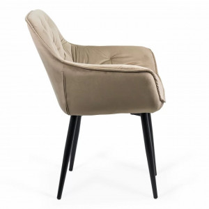 Scaun dinning tapitat catifea, Buc257 Bej