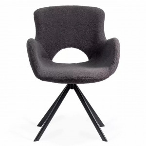 Scaun Living rotativ cu sezut textil si cadru metalic, Buc0221 Gri
