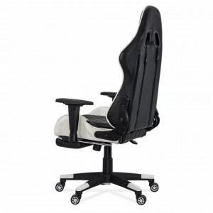 Scaun gaming cu spatar rabatabil si cotiere reglabile OFF 307 alb