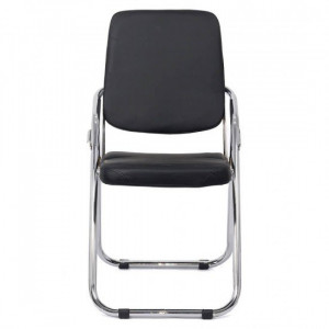 Scaun pliabil cromat piele eco, BEJ model: HRC609 negru