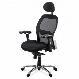 Scaun de birou ergonomic rezistent 150 kg cu suport lombar si cotiere reglabile model SYYT9513 negru