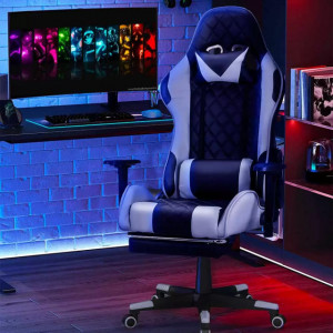 Scaun gaming cu spatar rabatabil si cotiere reglabile OFF 307 alb