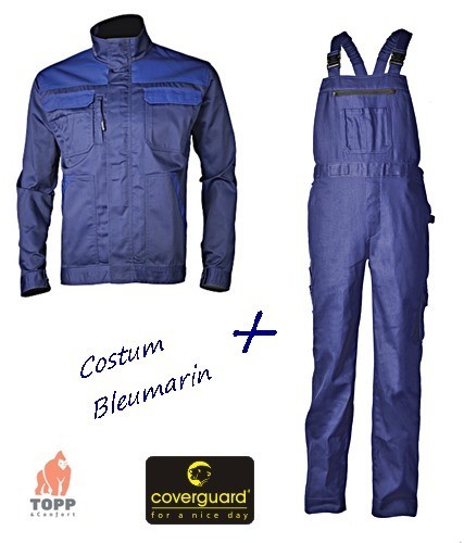 Costum salopeta cu pieptar, economic Coverguard