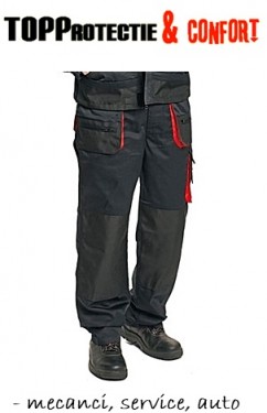 Pantaloni de lucru mecanic negru cu rosu Racer Service-Auto