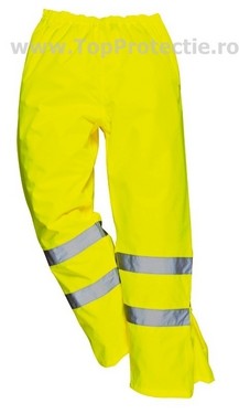 Pantaloni ploaie reflectorizanti Galben fluorescent material respirabil