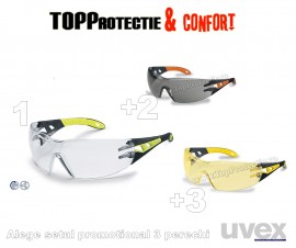 Alege setul promotional ochelari de soare si protectie Uvex safety Pheos pret redus