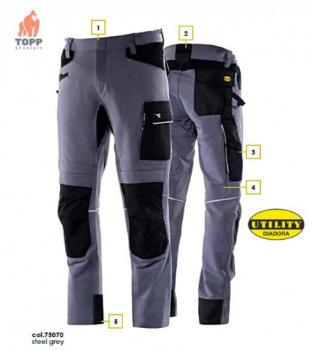 Pantaloni flexibili Carbon HiTech Diadora Work & Outdoor