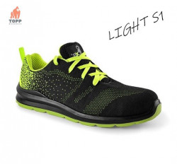 Pantofi comozi cu bombeu usori S1 negru galben fluo