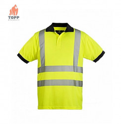 Tricou polo poliester, galben sau portocaliu fluo