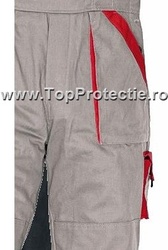 Salopete de lucru gri bicolor din bumbac 100%