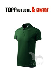 Tricou polo Adler 202 bumbac 100% cu guler verde
