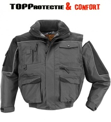 Geaca Iarna Ripstop scurta gri/negru
