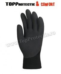 Manusi protectie,rezistente la abraziune,imersate in latex negru,antiderapante