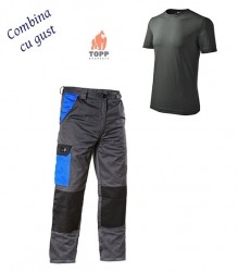 Combina de vara salopeta lucru plus tricou antracit
