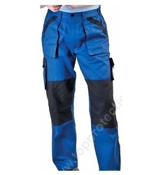 Costum salopeta jacheta + pantalon bicolor albastru din bumbac