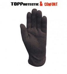 Manusi textile 100% bumbac negru,cu picouri PVC