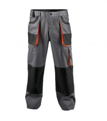 Pantaloni de salopeta gri-portocaliu Racer cu intarituri la genunchi