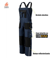Salopeta de lucru cu genunchi intariti cu Cordura