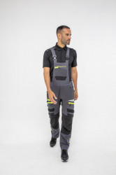 Salopeta de lucru pieptar stretch DX4 confortabil cu detalii reflectorizante