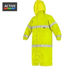 Pelerina de ploaie galbena cu dungi reflectorizante