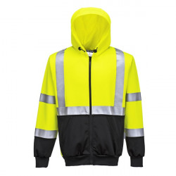 Hanorac reflectorizant cu gluga bicolor