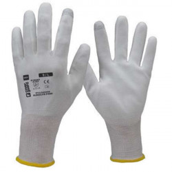 Manusi nailon Eurolite P400 impregnate in PU alb