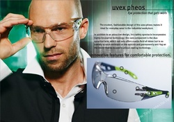 Ochelari protectie lucru sport rezistent UV 400 Made in Germany negru/verde Pheos