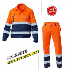 Oferta costum salopeta reflectorizanta firme marimea L