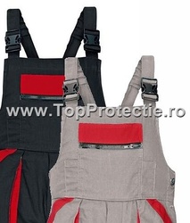 Salopete de lucru gri bicolor din bumbac 100%