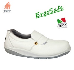 Pantofi barbati si femei recomandat medical, sanitar, HoReCa Ergosafe alb ESD