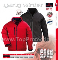 Geaca de iarna Yang Softshell Rosie si neagra