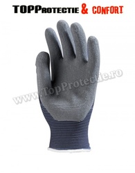 Manusi protectie,palma imersata in latex gri cu pliuri