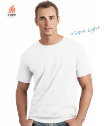 Tricou alb foarte subtire Gildan