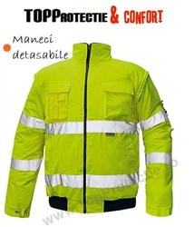 Geaca reflectorizanta iarna model cu maneci detasabile