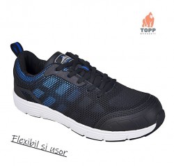 Pantofi de protectie tip adidasi cu bombeu albastru cu negru